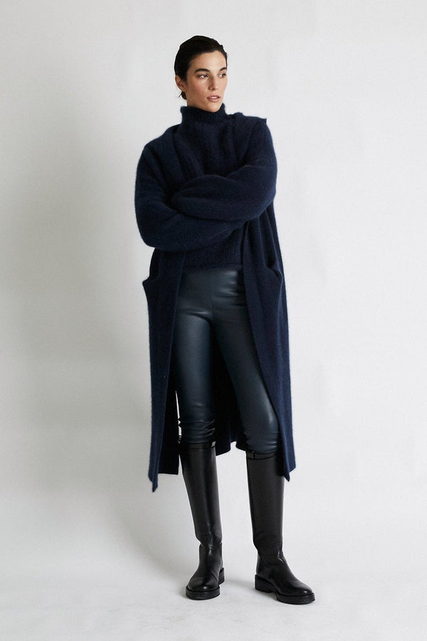 +Beryll Cashmere Coat with Hood | Navy Blue - +Beryll Worn By Good People