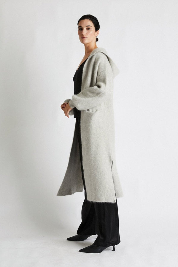+Beryll Cashmere Coat with Hood | Shell Gray - +Beryll Worn By Good People