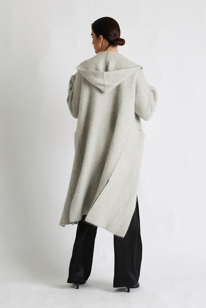 +Beryll Cashmere Coat with Hood | Shell Gray - +Beryll Worn By Good People