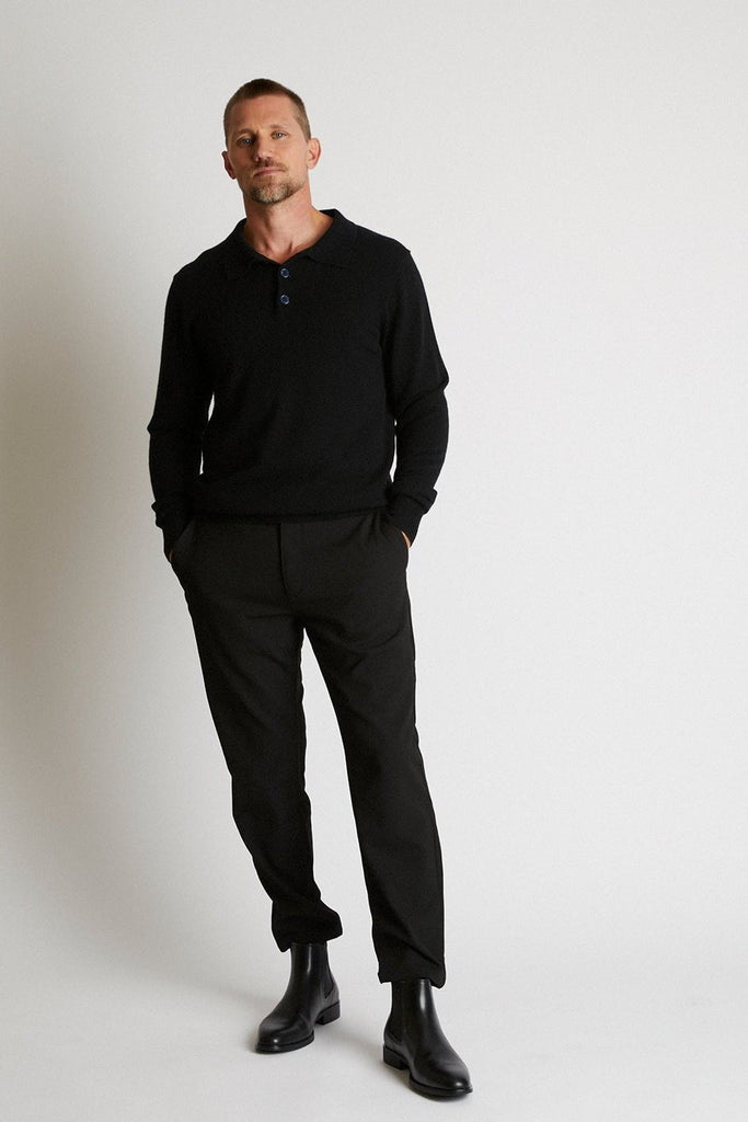 +Beryll Cashmere Polo Long Sleeve Max | Black - +Beryll Worn By Good People