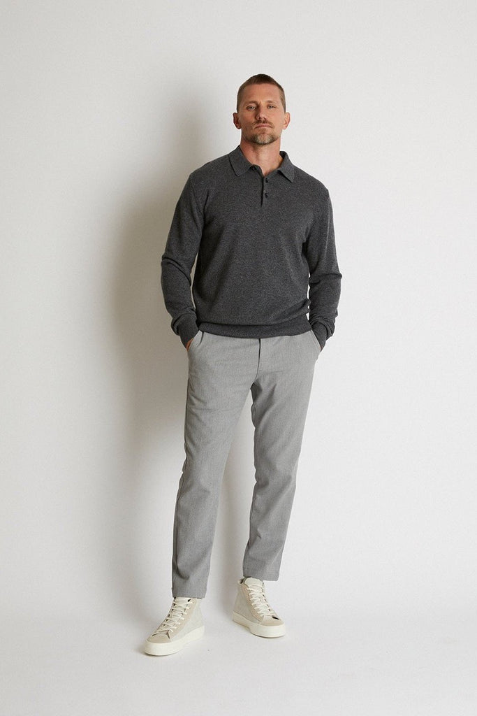 +Beryll Cashmere Polo Long Sleeve Max | Charcoal - +Beryll Worn By Good People