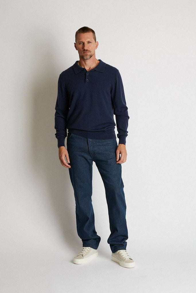 +Beryll Cashmere Polo Long Sleeve Max | Russian Navy - +Beryll Worn By Good People