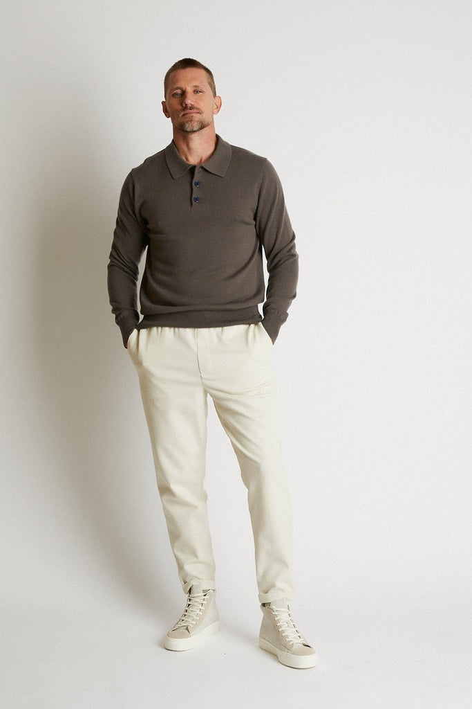+Beryll Cashmere Polo Long Sleeve Max | Wood - +Beryll Worn By Good People