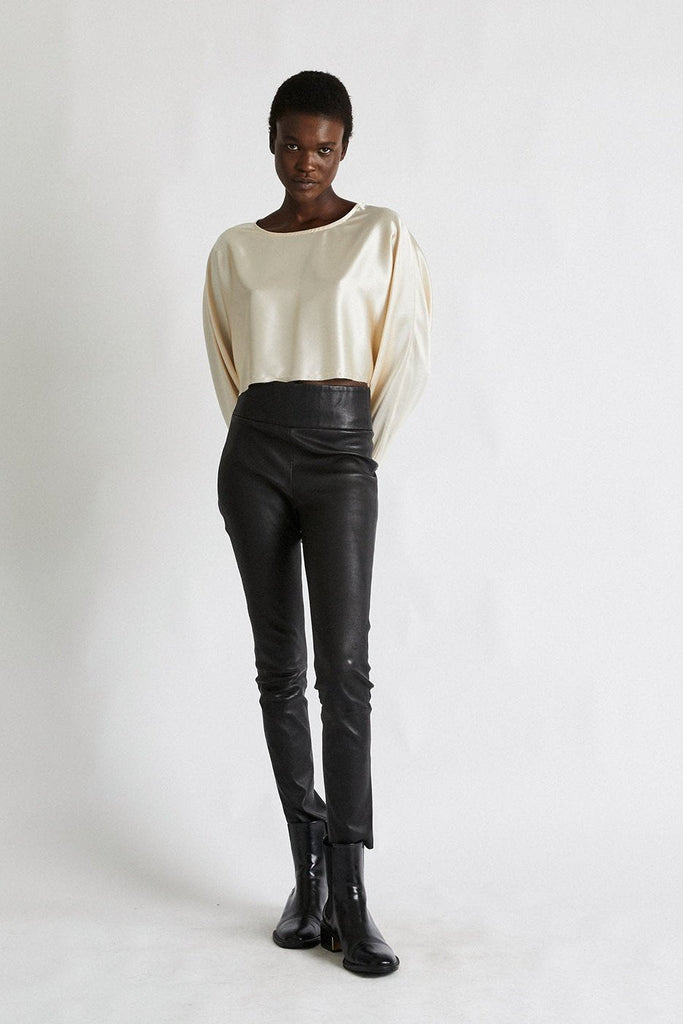 + Beryll Leather Stretch Pants w/ Cotton Lining | Black - +Beryll Worn By Good People