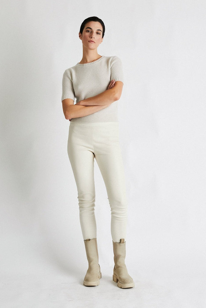 + Beryll Leather Stretch Pants w/ Cotton Lining | Off-White - +Beryll Worn By Good People