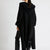 Vivian cashmere coat with hood in Black, back view