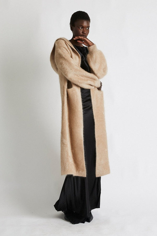 + Beryll Pure Cashmere Coat with Hood | Driftwood - +Beryll Worn By Good People