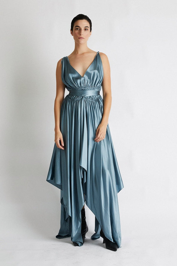 + Beryll Silk Draped Dress ADINA SEA - +Beryll Worn By Good People