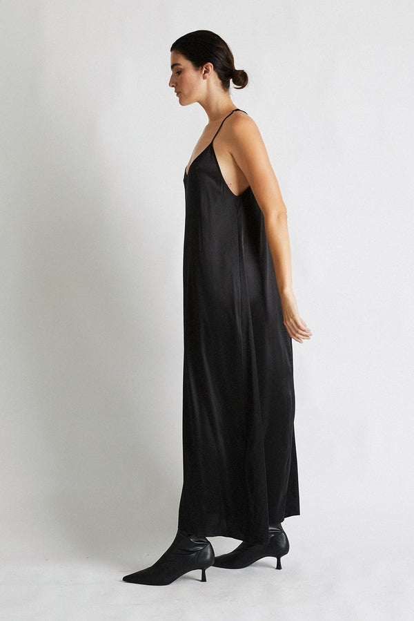 + Beryll Silk Maxi Dress Julie | Black - +Beryll Worn By Good People