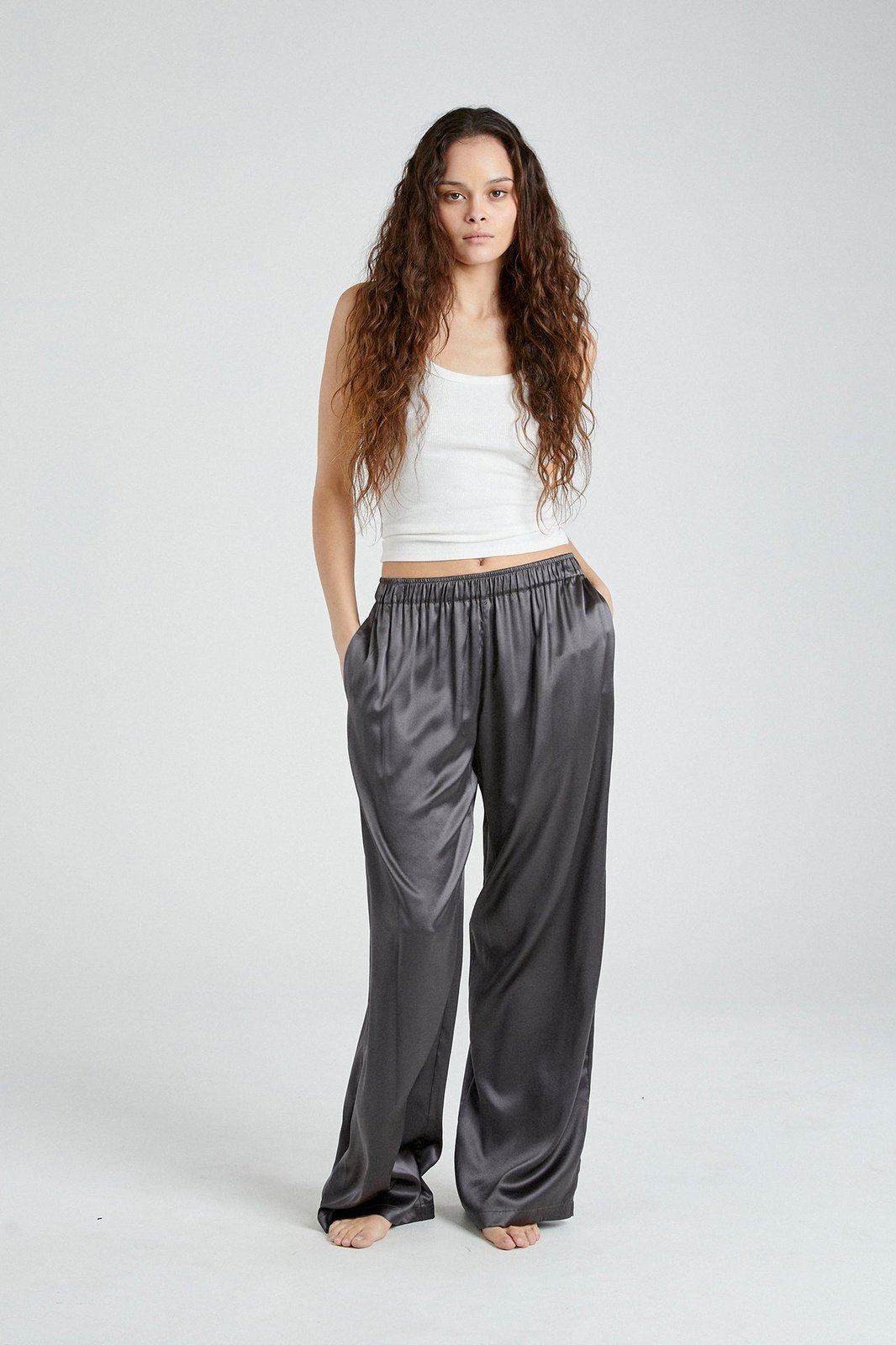 + Beryll Lena Silk Pants | Charcoal - +Beryll Silk Pants Lena | Charcoal - +Beryll Worn By Good People