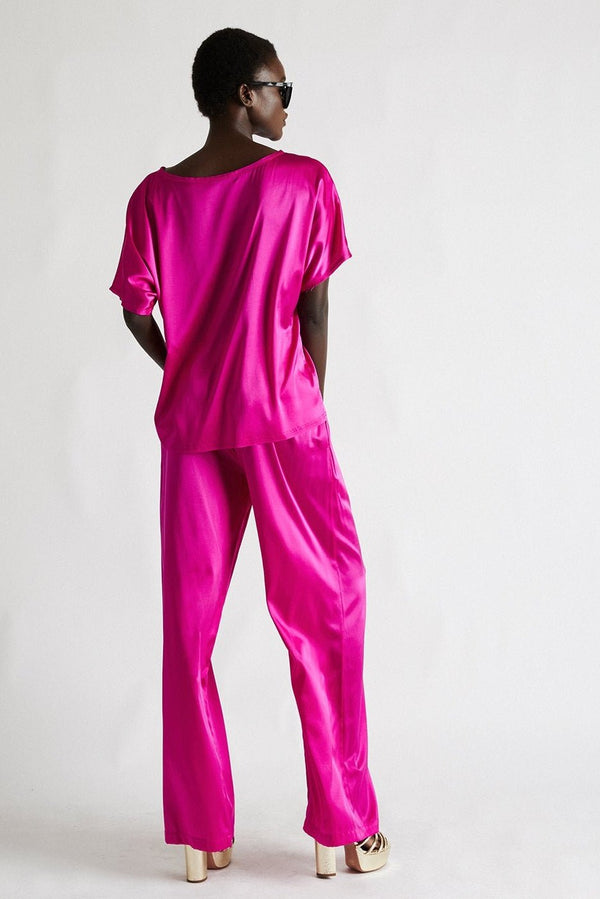 +Beryll Silk Pants Lena | Hot Pink - +Beryll Worn By Good People