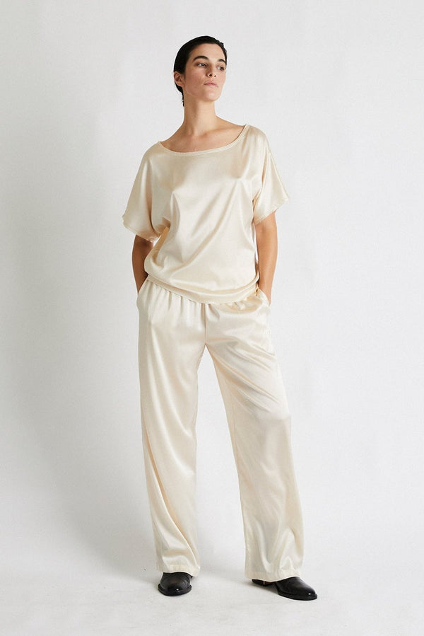 + Beryll Silk Pants Lena | Pearl - +Beryll Worn By Good People