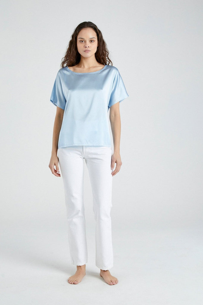 +Beryll Silk Shirt Erica | Baby Blue - +Beryll Worn By Good People
