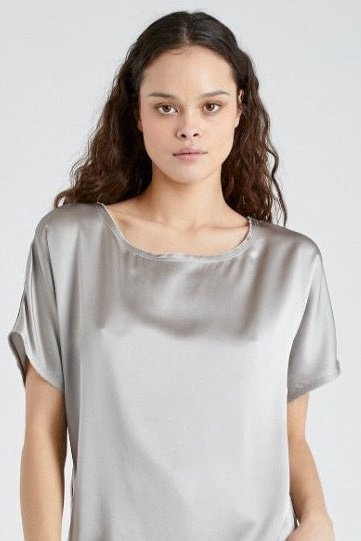 +Beryll Silk Shirt Erica | Silver - +Beryll Worn By Good People