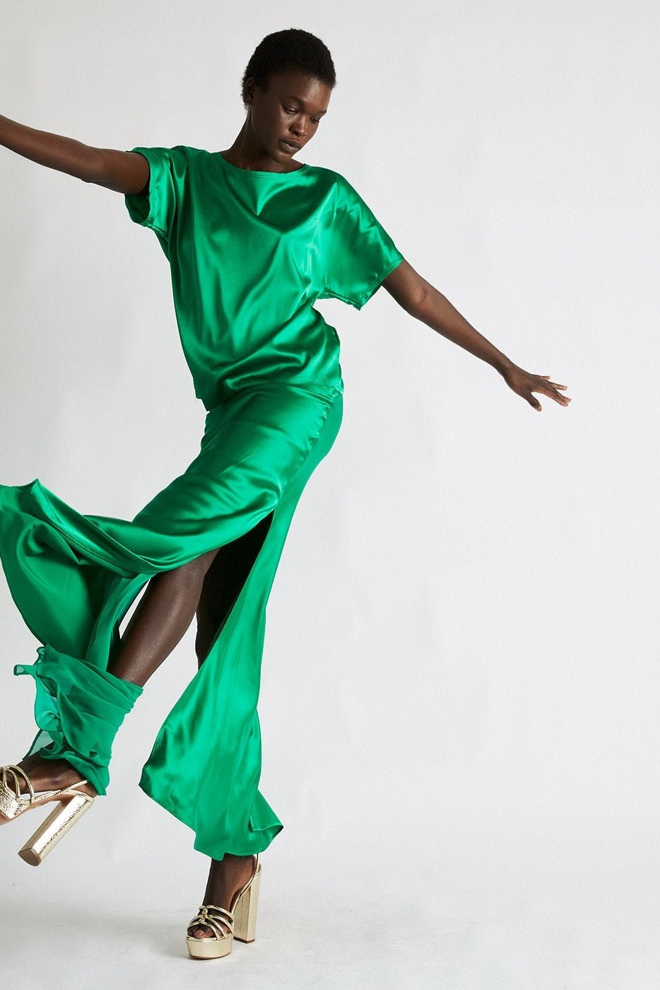 + Beryll Helena Silk Skirt | Cactus - +Beryll Silk Skirt | Helena | Cactus - +Beryll Worn By Good People