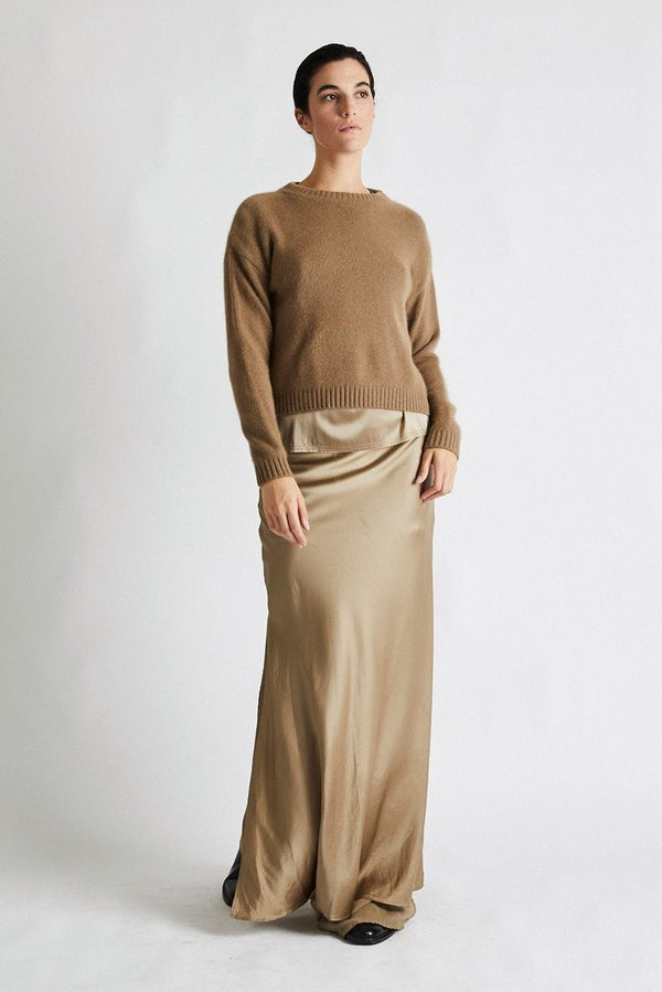 +Beryll Silk Skirt | Helena | Caramel - +Beryll Worn By Good People