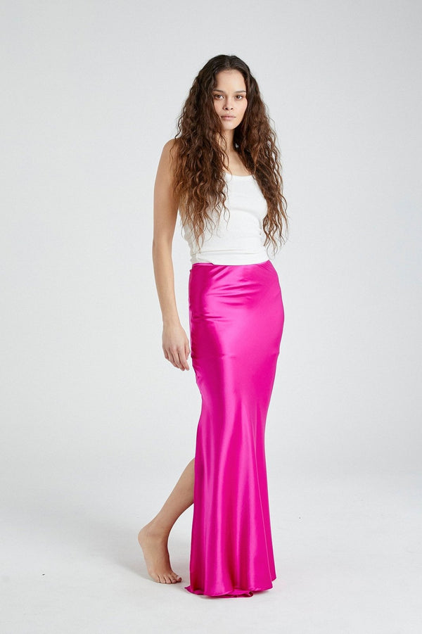 +Beryll Silk Skirt | Helena | Hot Pink - +Beryll Worn By Good People