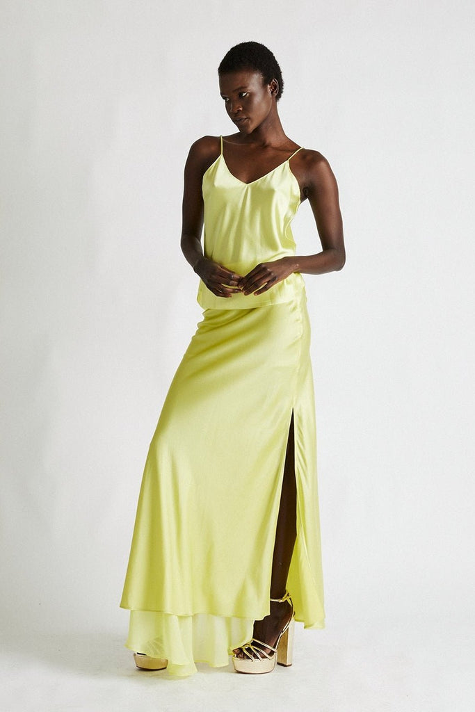 +Beryll Silk Skirt | Helena | Lemon - +Beryll Worn By Good People