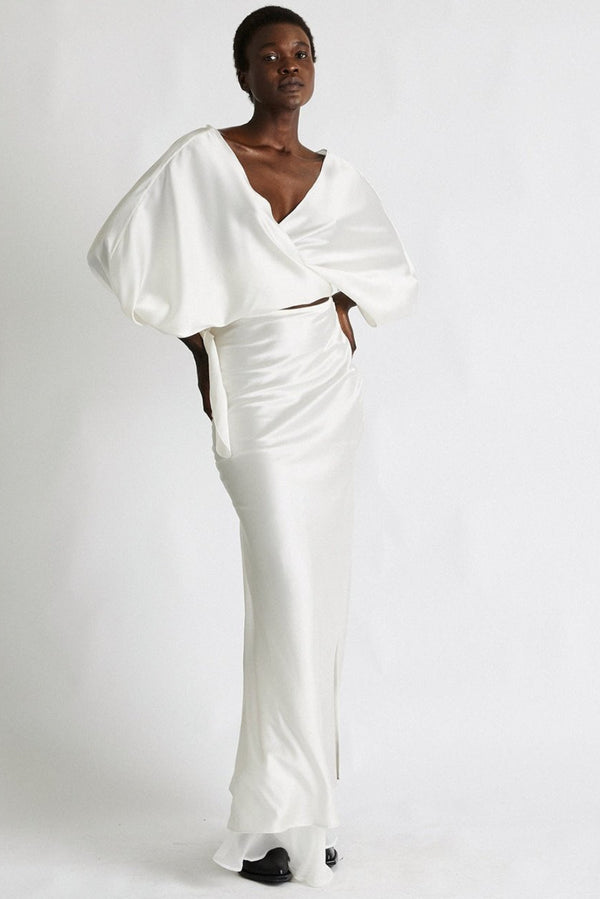 + Beryll Silk Skirt Helena | Off-White - +Beryll Worn By Good People