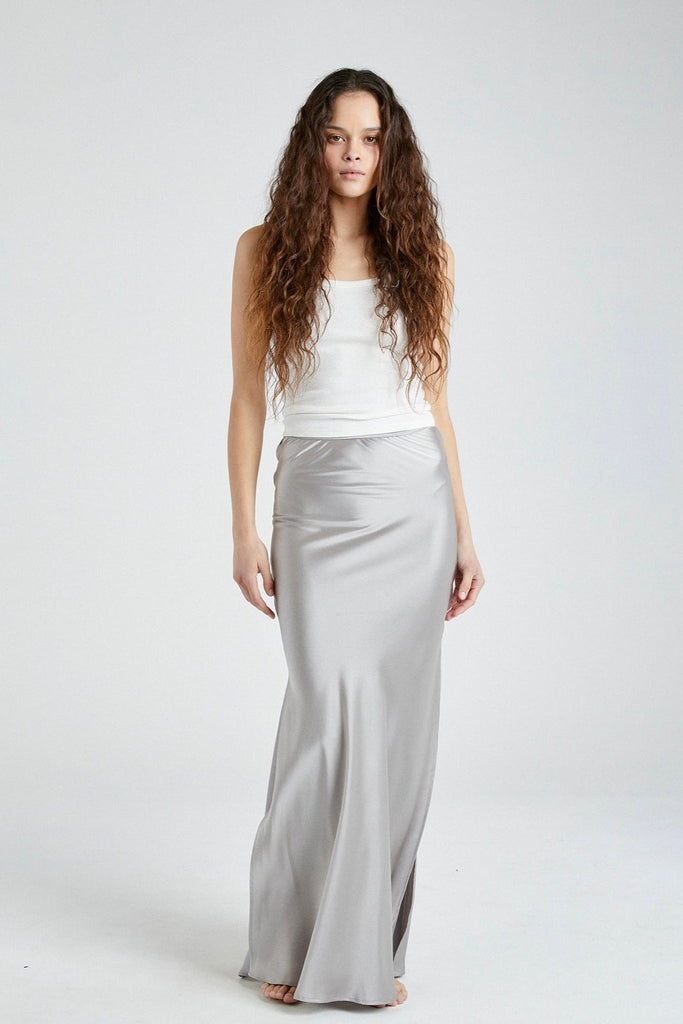 +Beryll Silk Skirt | Helena | Silver - +Beryll Worn By Good People