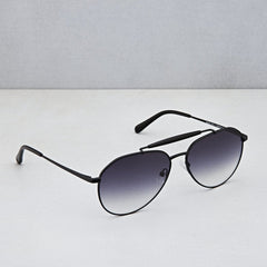 Shop +Beryll Wayne Black Smoke Gradient Pilot Sunglasses 
