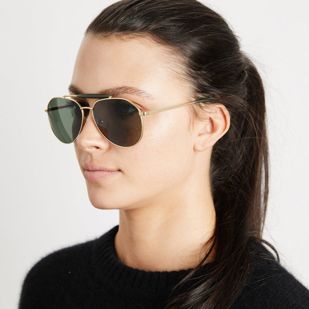 Gold and outlet green sunglasses