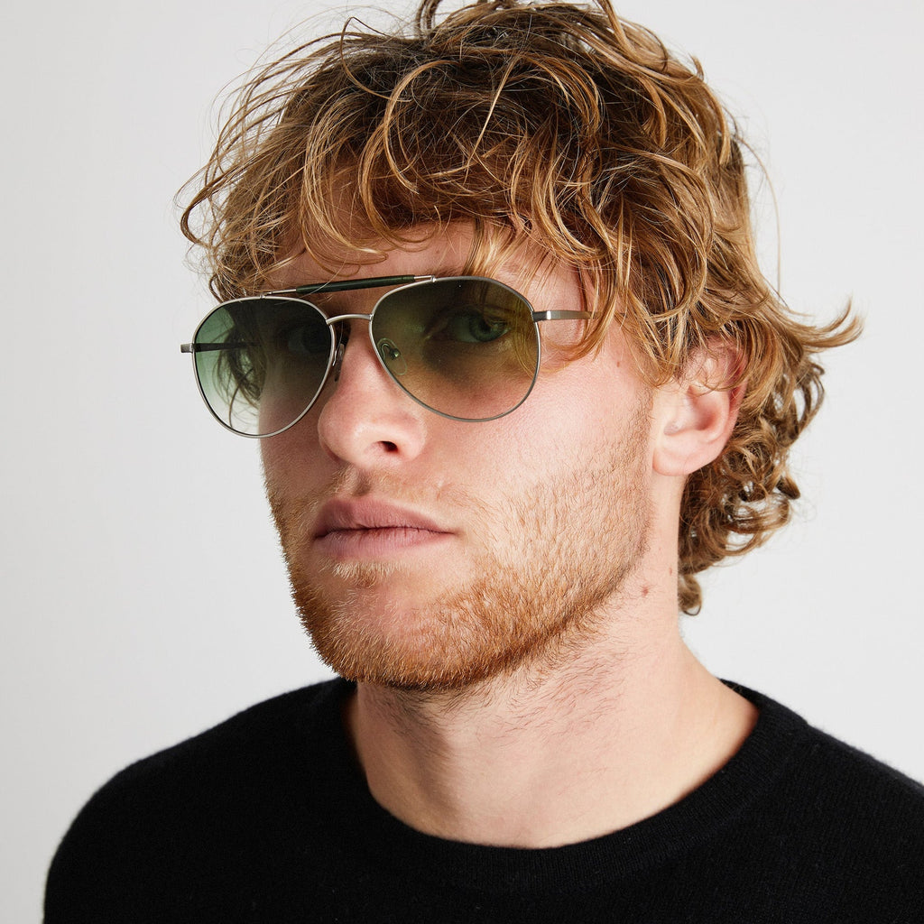 Shop Beryll Wayne Silver Green Gradient Pilot Sunglasses Online Beryll Beryll Worn By Good People